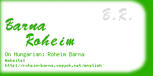 barna roheim business card